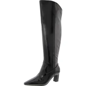 Shalie Womens Zipper Patent Leather Over-The-Knee Boots