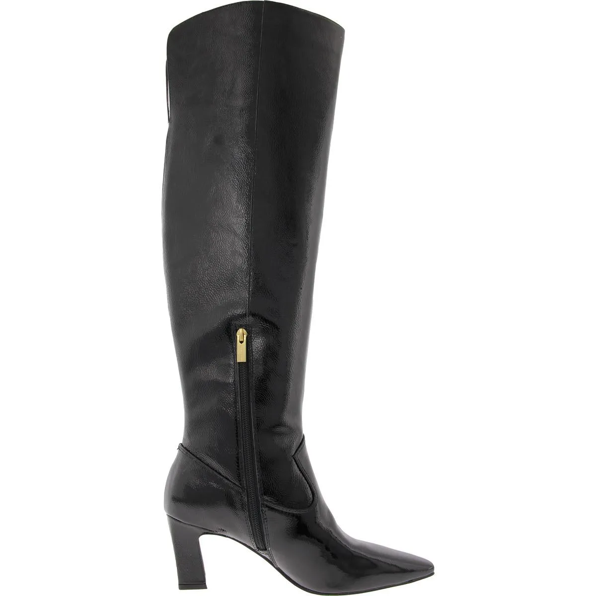 Shalie Womens Zipper Patent Leather Over-The-Knee Boots