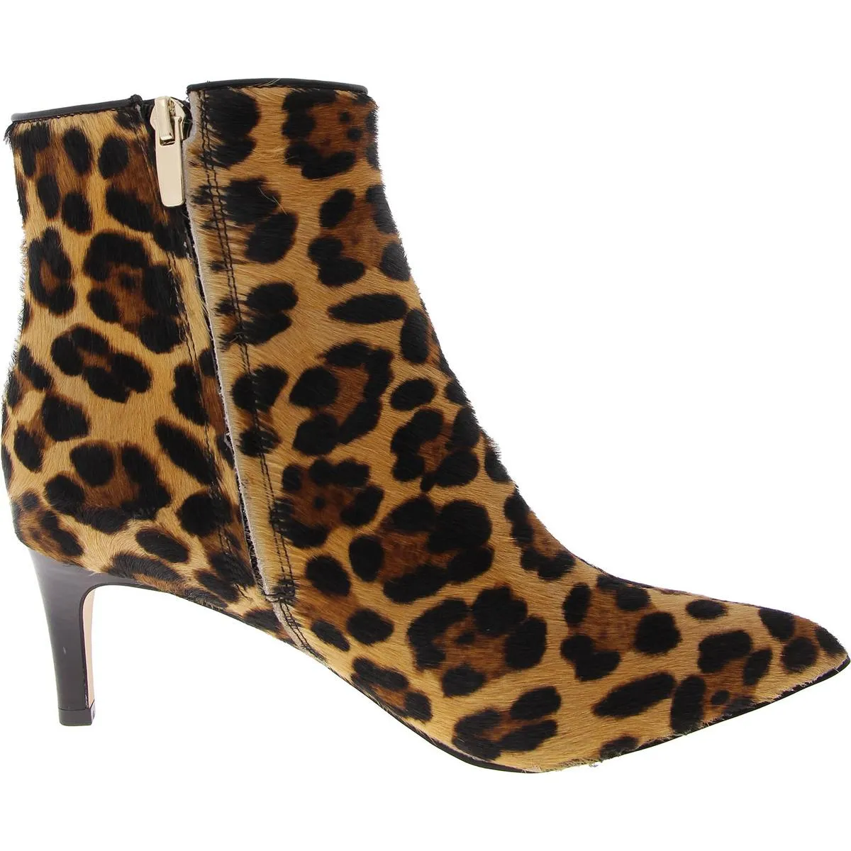 Sheeba Womens Calf Hair Animal Print Ankle Boots