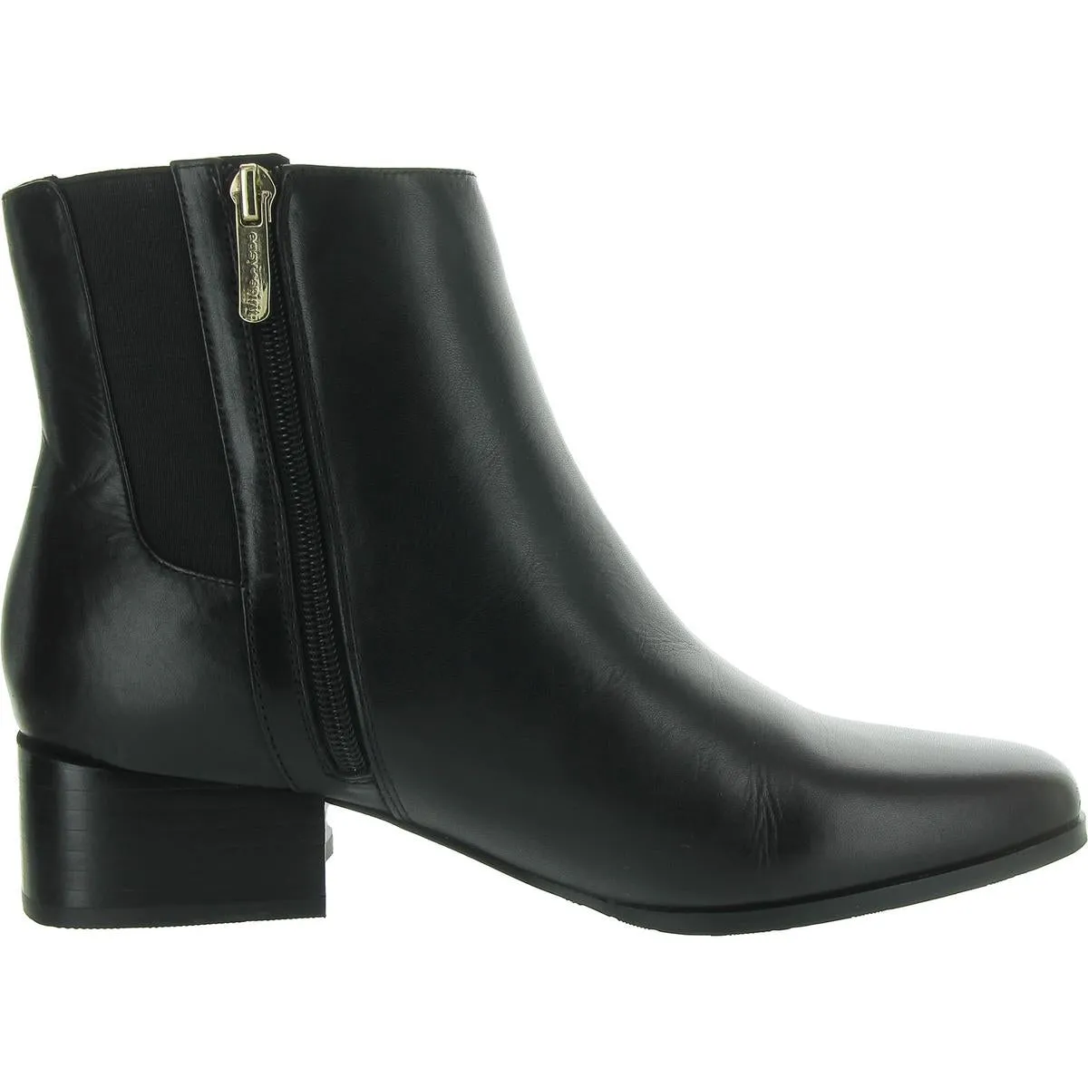 Sidney Womens Leather Block Heel Booties