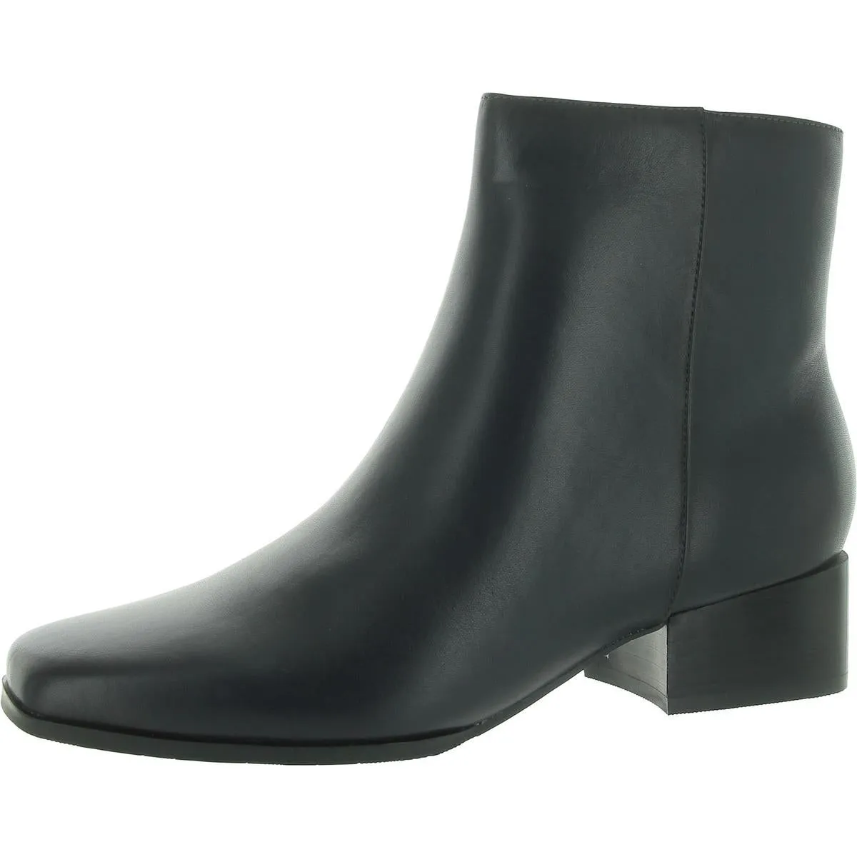 Sidney Womens Leather Block Heel Booties