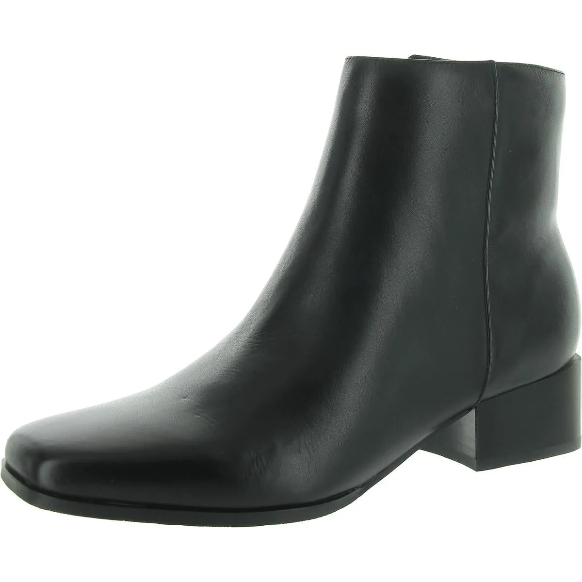 Sidney Womens Leather Block Heel Booties