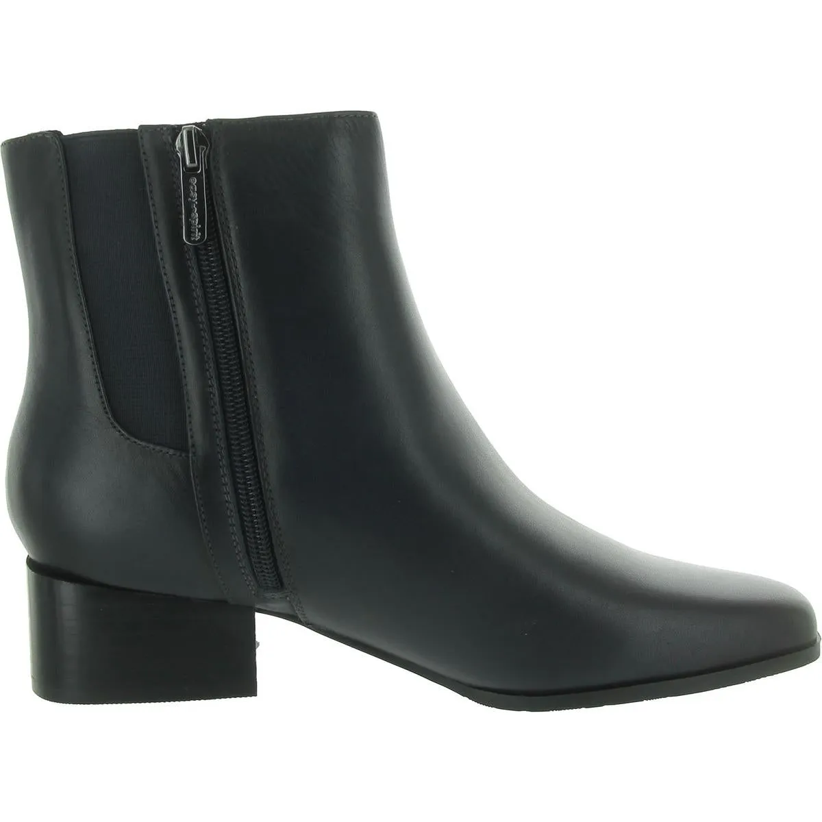 Sidney Womens Leather Block Heel Booties