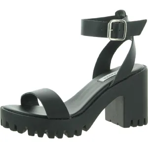 Sincere Womens Leather Block Heel Platform Sandals