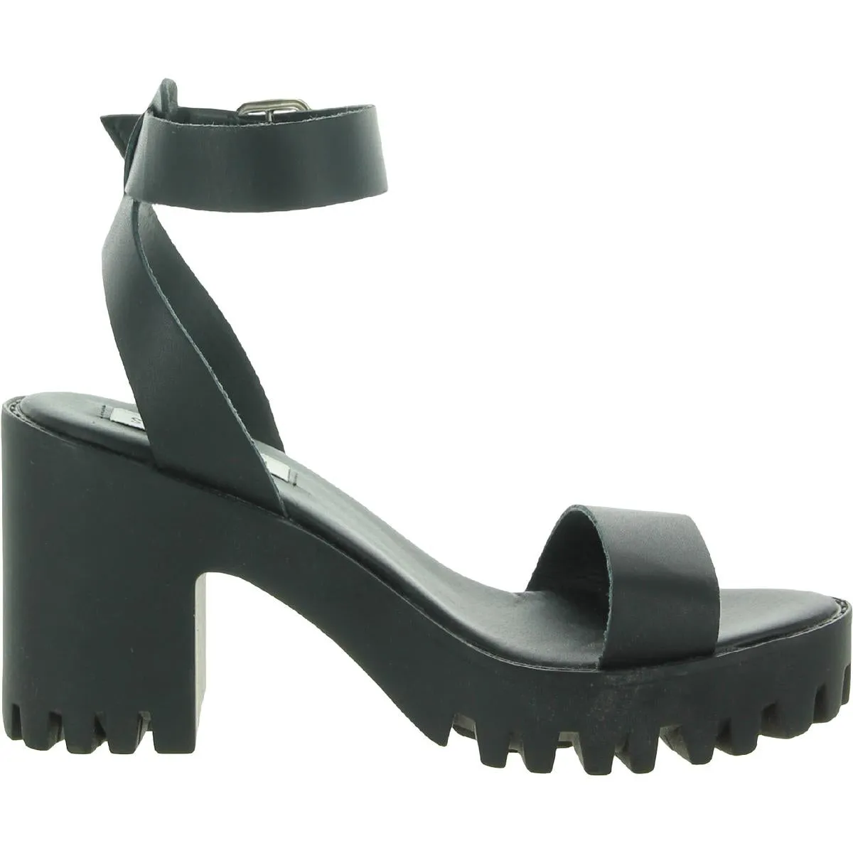 Sincere Womens Leather Block Heel Platform Sandals
