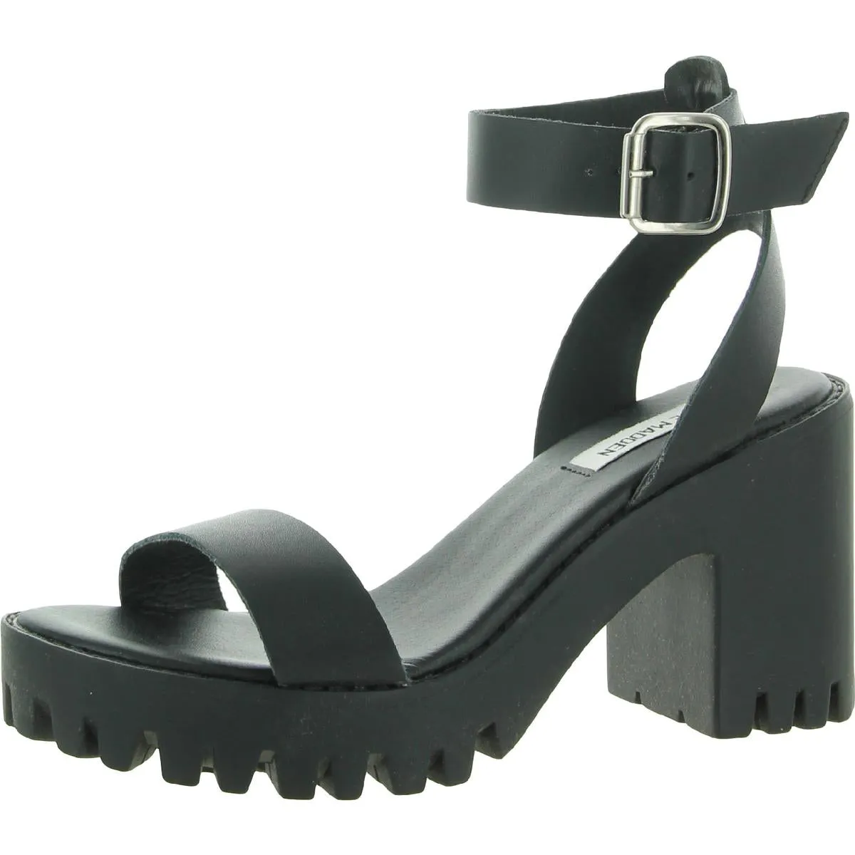 Sincere Womens Leather Block Heel Platform Sandals
