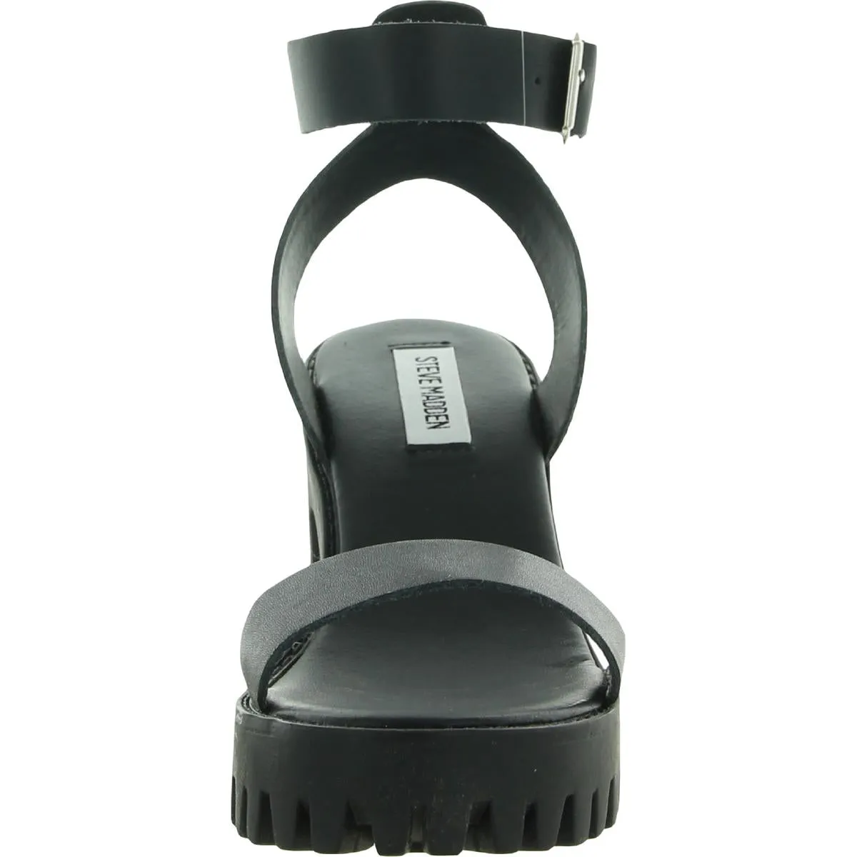 Sincere Womens Leather Block Heel Platform Sandals