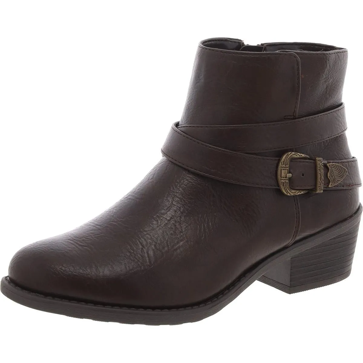 Skyler Womens Zipper Faux Leather Booties