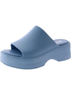 Slinky Womens Faux Leather Peep-Toe Platform Sandals