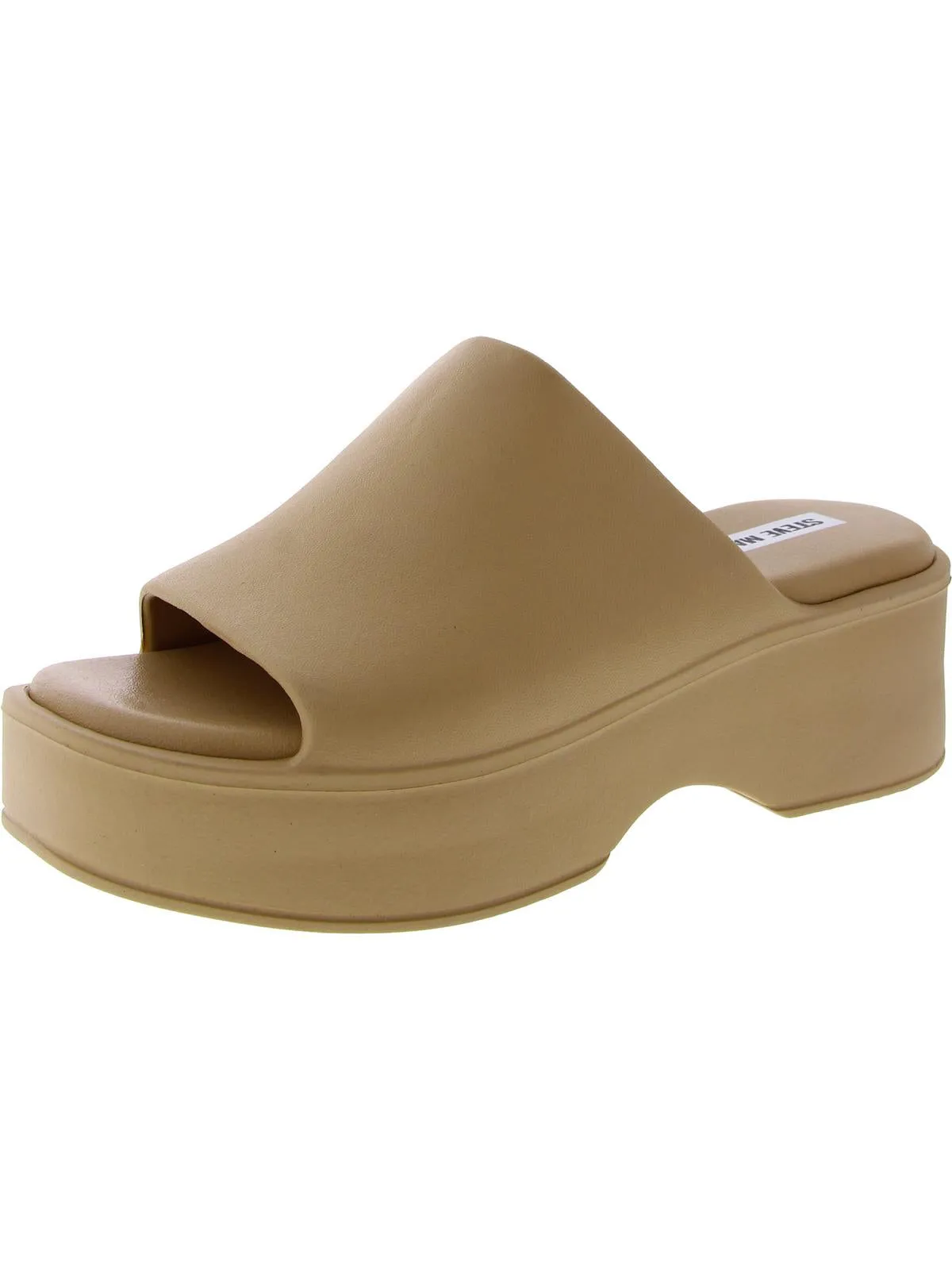 Slinky Womens Faux Leather Peep-Toe Platform Sandals