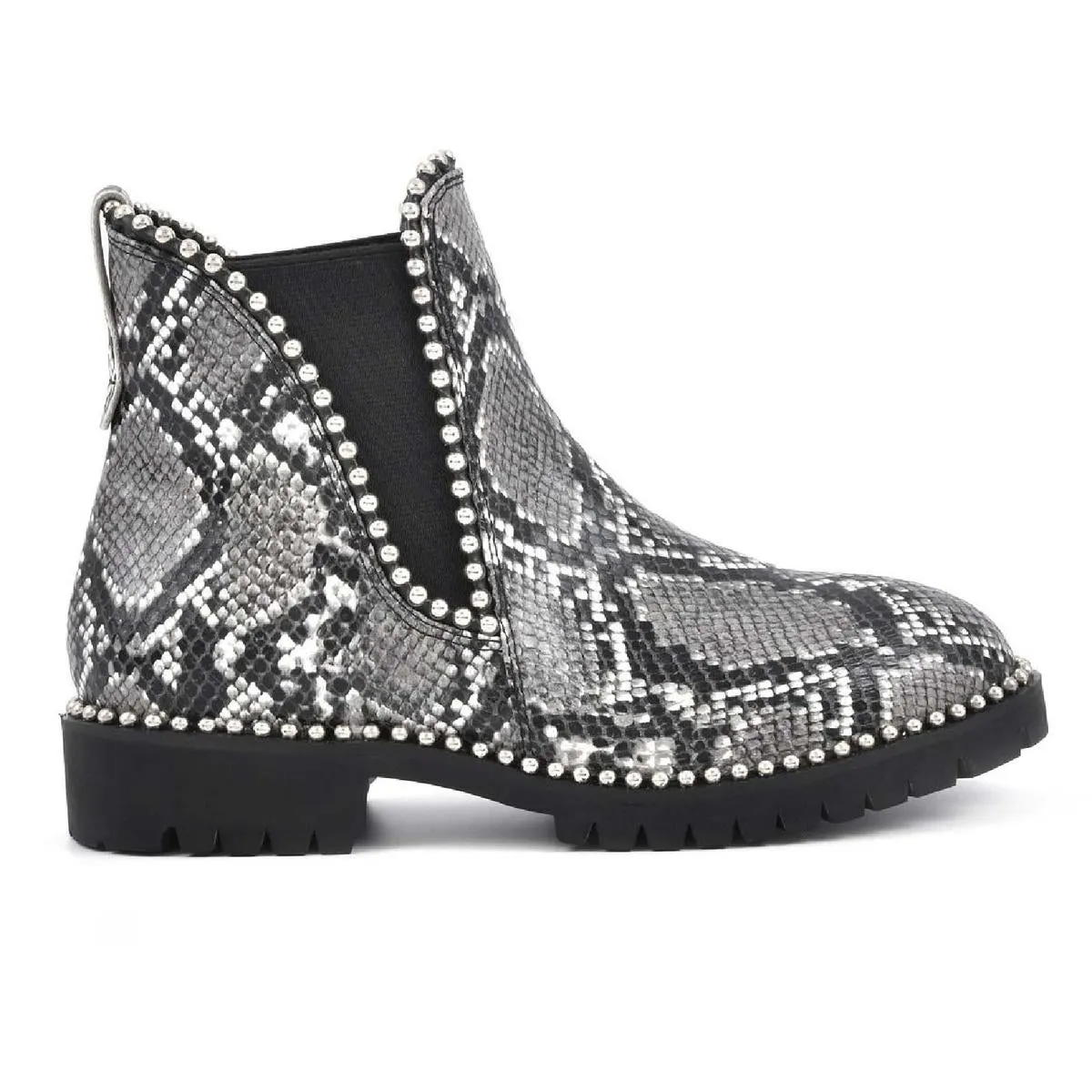South End Womens Faux Leather Embellished Ankle Boots