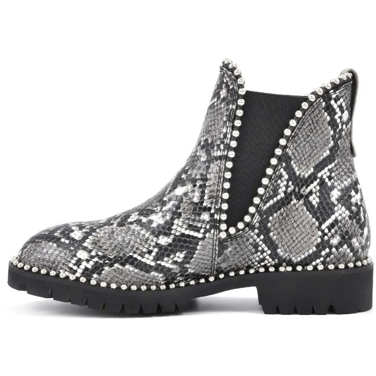 South End Womens Faux Leather Embellished Ankle Boots