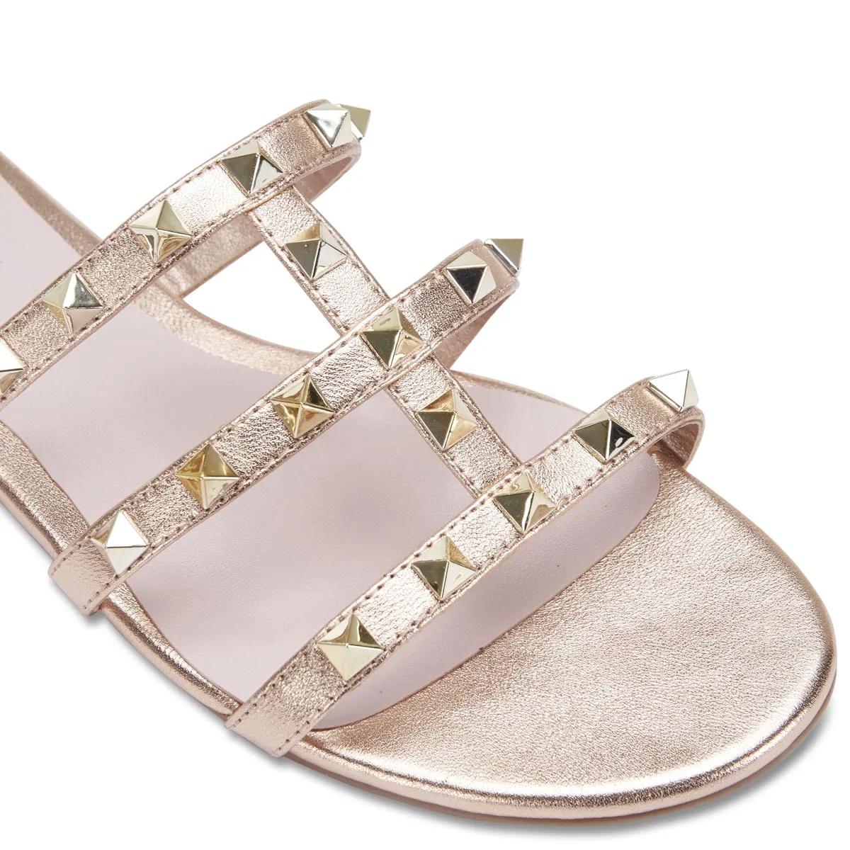 Spain Slide in Rose Gold Leather