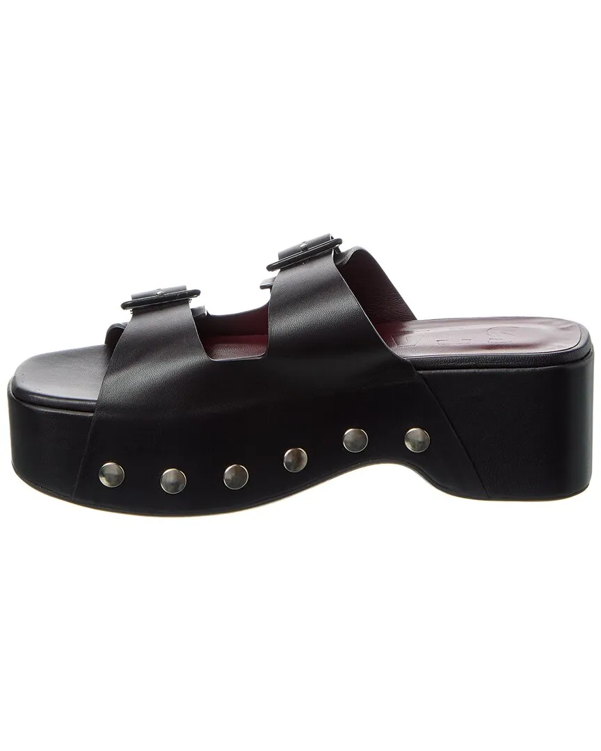 STAUD Remi Leather Platform Sandal