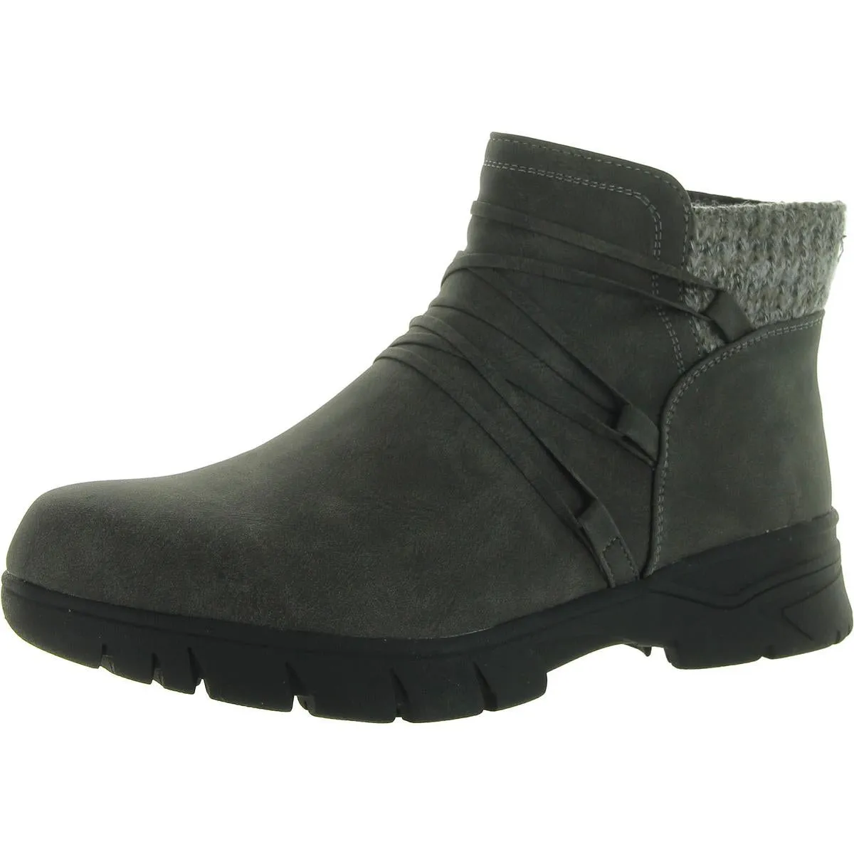 Stefani Womens Faux Fur Strappy Ankle Boots