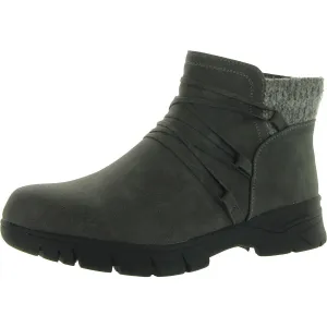 Stefani Womens Faux Fur Strappy Ankle Boots