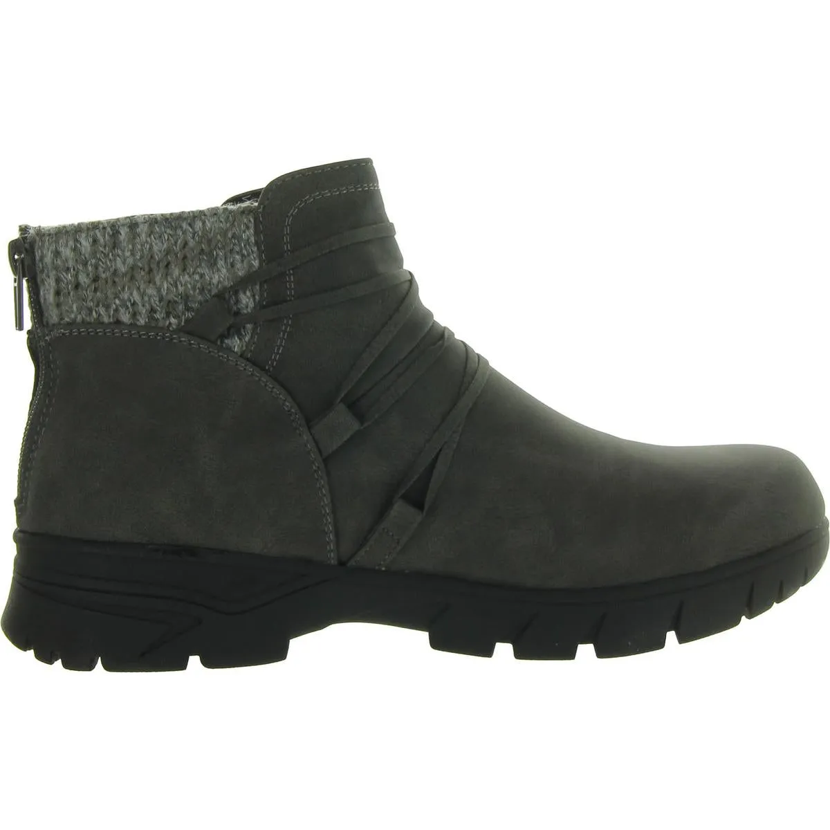 Stefani Womens Faux Fur Strappy Ankle Boots