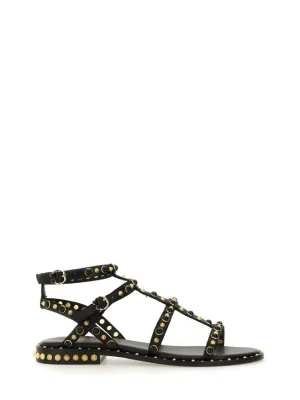 Studded Black Calf Leather Sandal