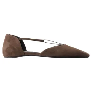 T-Strap Ballerinas - TOTEME - Leather - Brown
