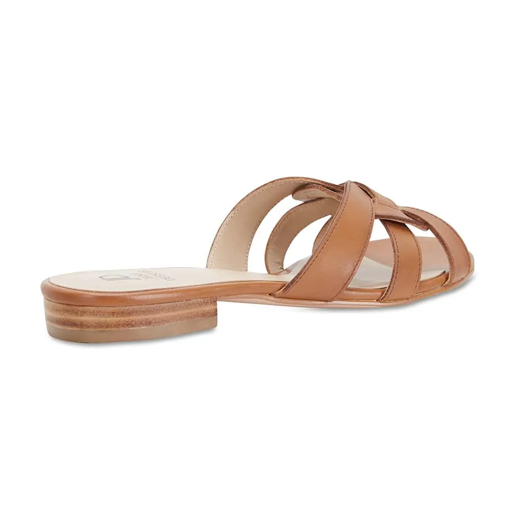 Tegan Slide in Cognac Leather