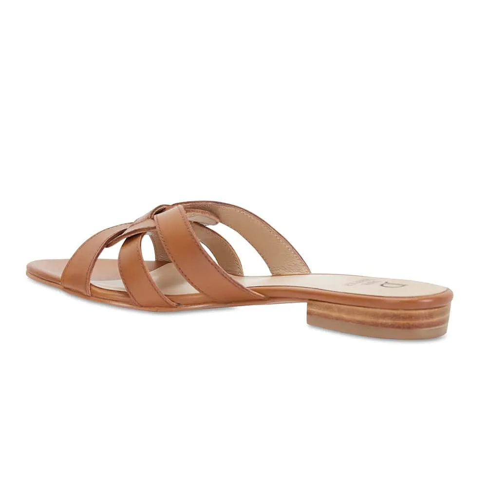Tegan Slide in Cognac Leather