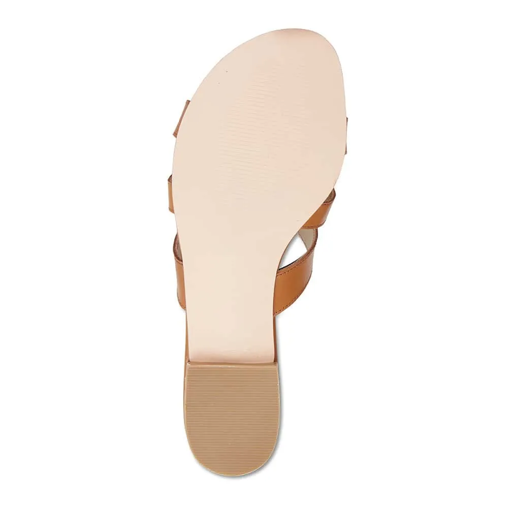 Tegan Slide in Cognac Leather