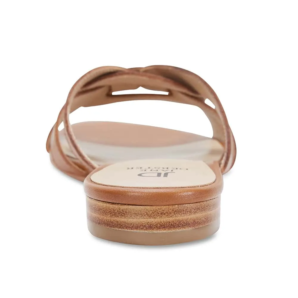 Tegan Slide in Cognac Leather