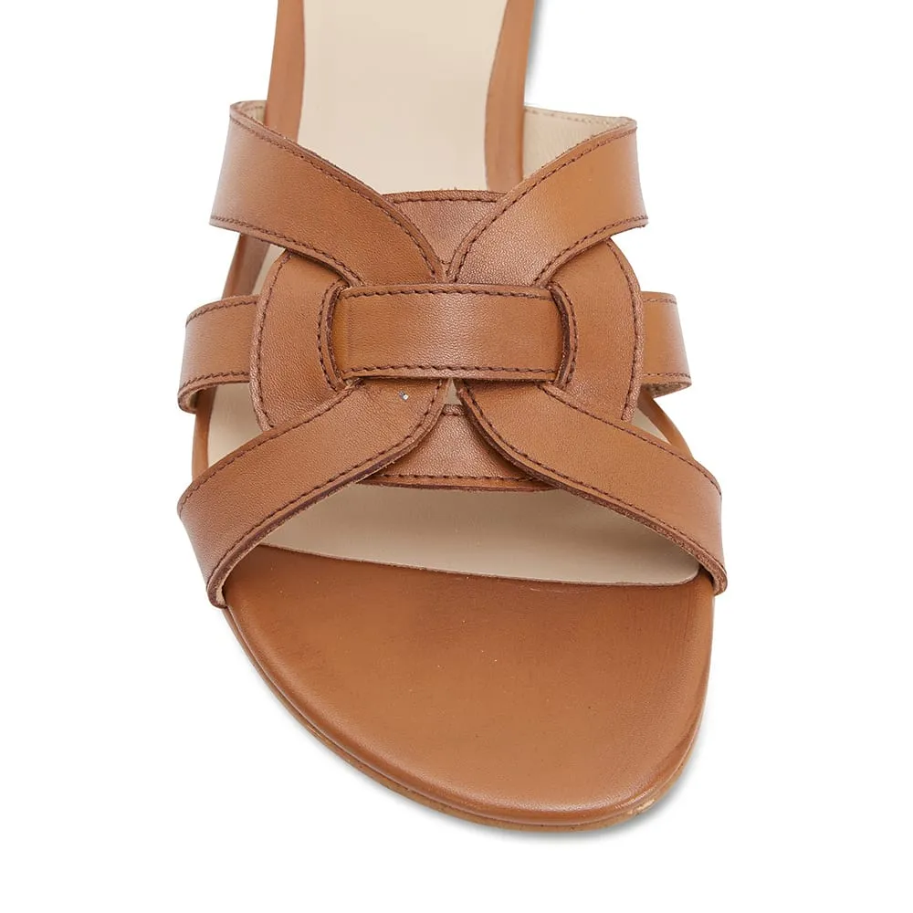 Tegan Slide in Cognac Leather
