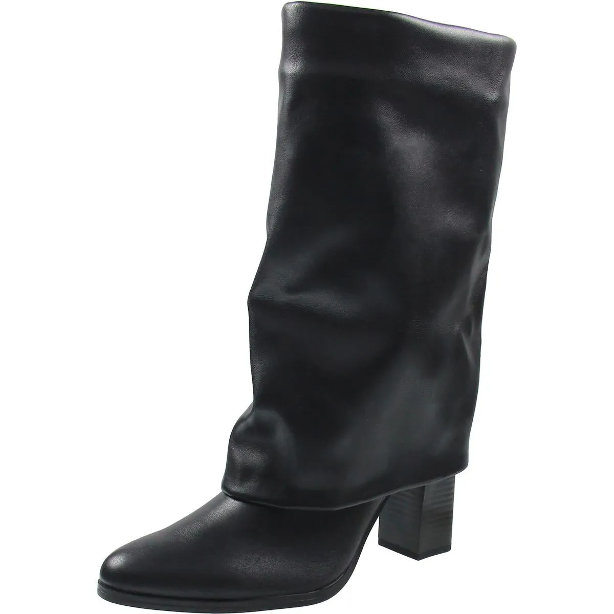 Temas 2 Womens Fold-Over Faux Leather Mid-Calf Boots