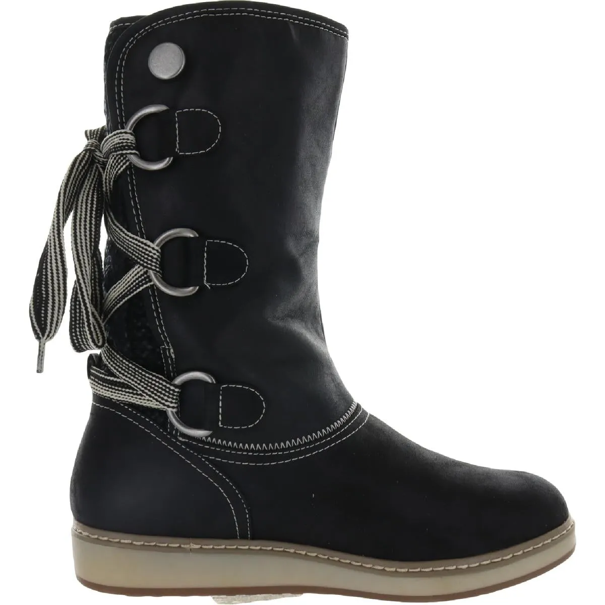 Tivia Womens Lace-Up Man Made Mid-Calf Boots