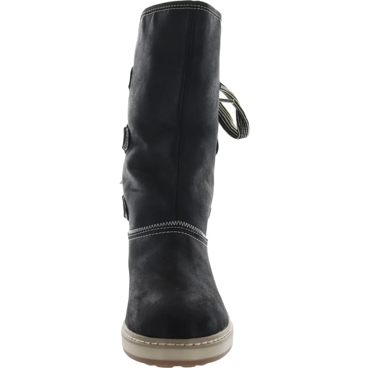 Tivia Womens Lace-Up Man Made Mid-Calf Boots