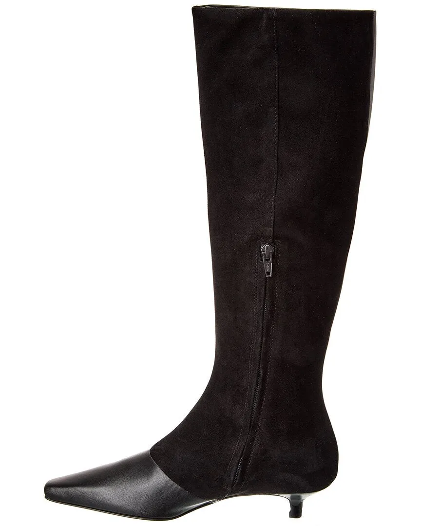 TOTEME The Slim Leather & Suede Knee-High Boot