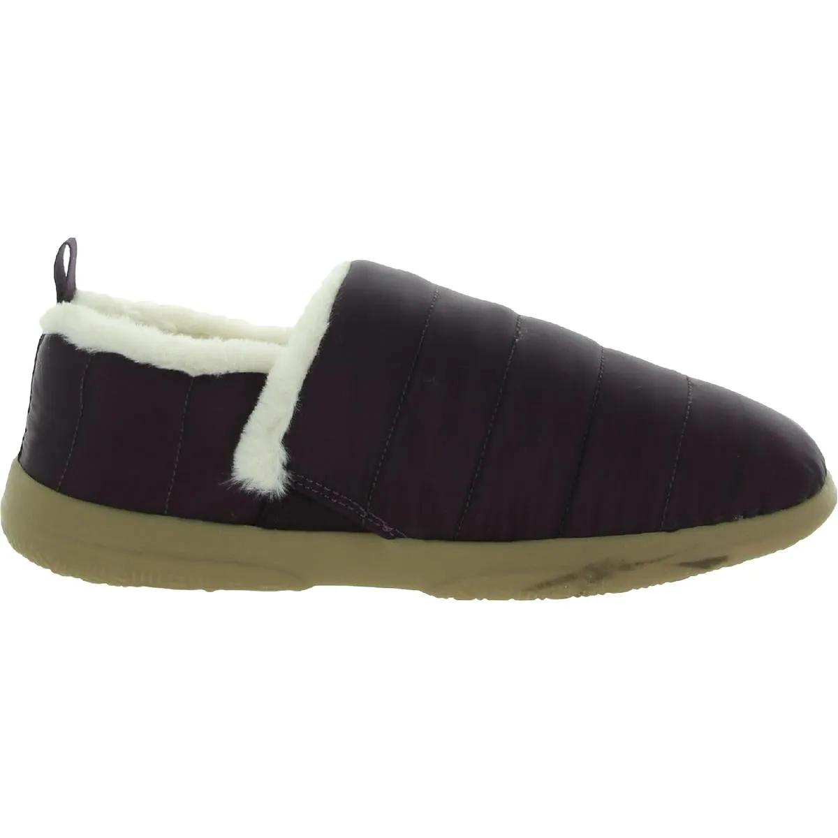 Tranquil Womens Nylon Faux Fur Lined Loafer Slippers