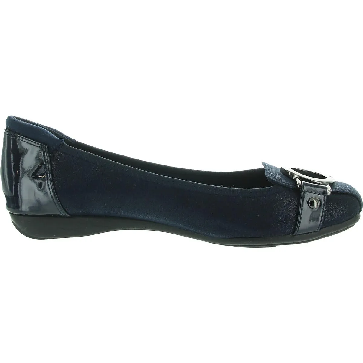 Umeko 2 Womens Buckle Shimmer Ballet Flats