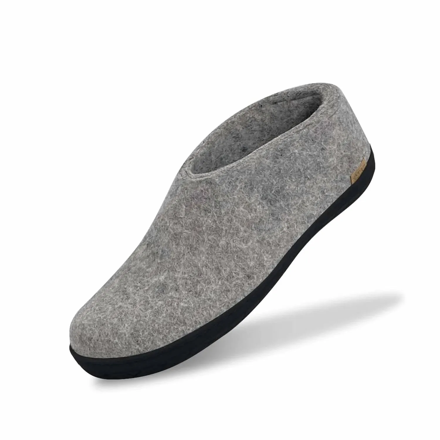 Unisex Felt Slipper With Natural Rubber Sole In Grey