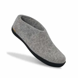 Unisex Felt Slipper With Natural Rubber Sole In Grey