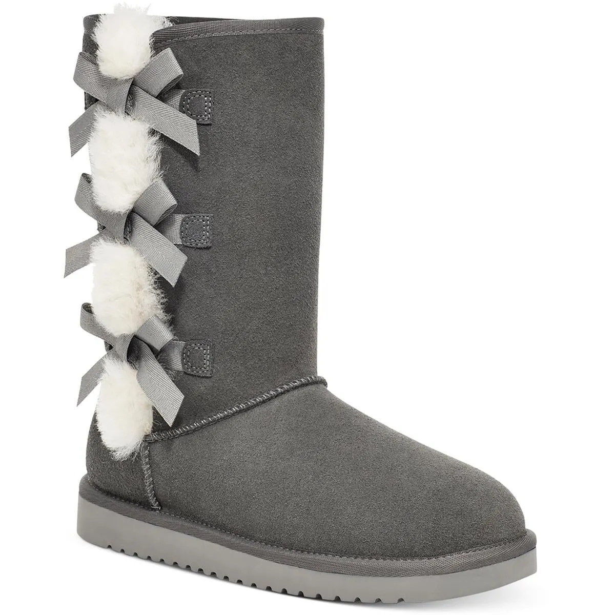 Victoria Tall Womens Suede SHEEP Fur Trim Casual Boots