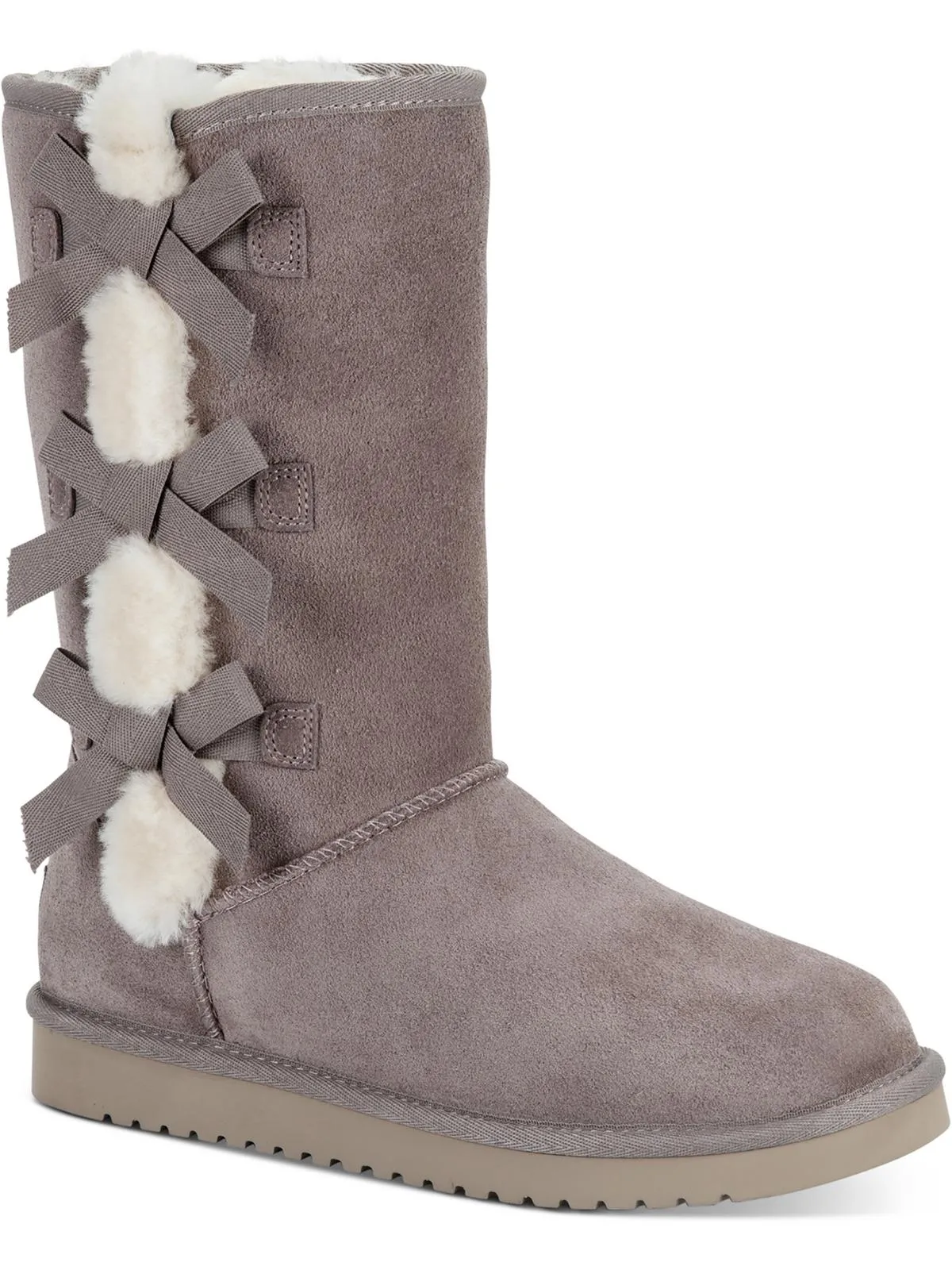 Victoria Tall Womens Suede SHEEP Fur Trim Casual Boots