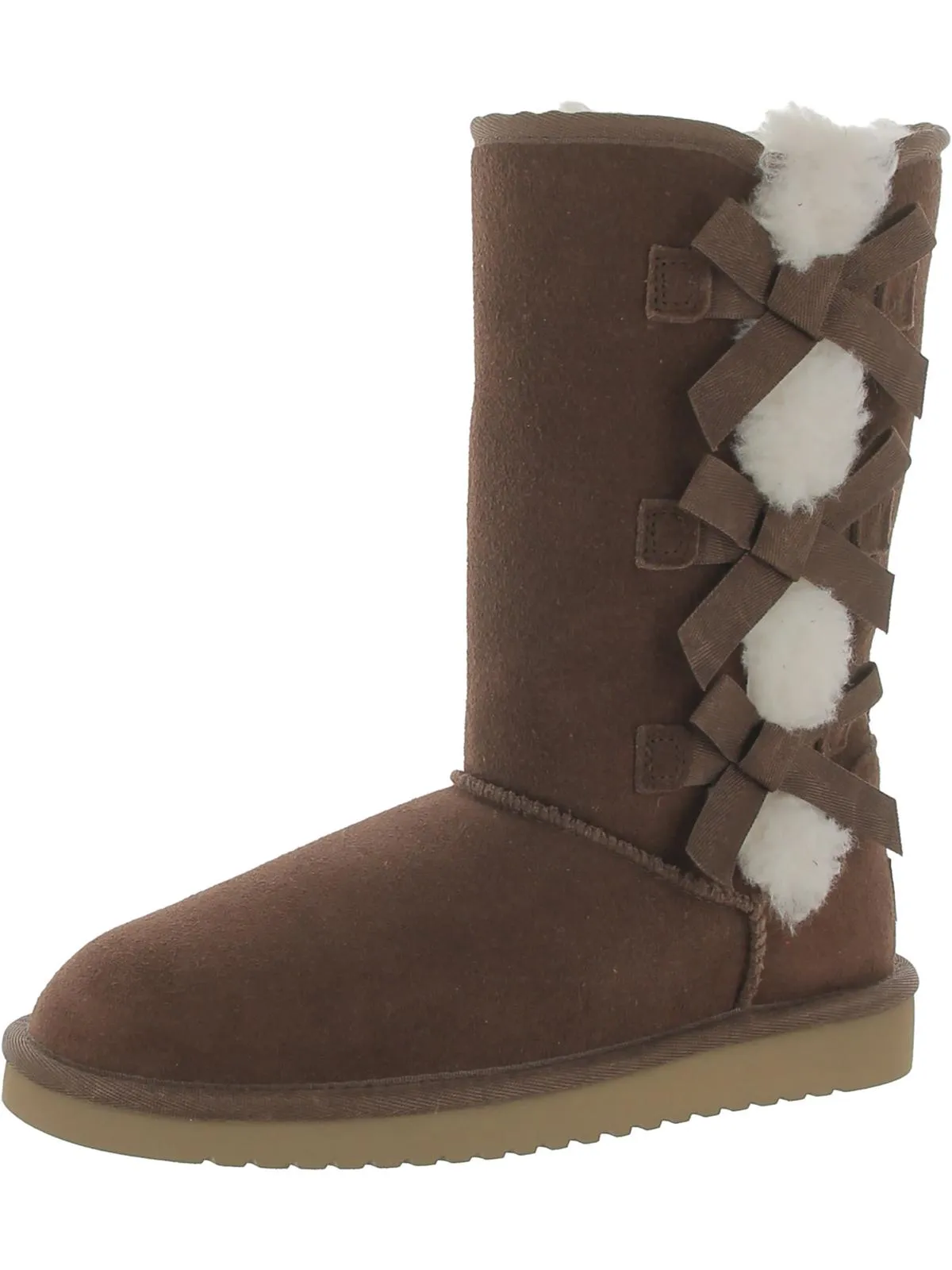 Victoria Tall Womens Suede SHEEP Fur Trim Casual Boots