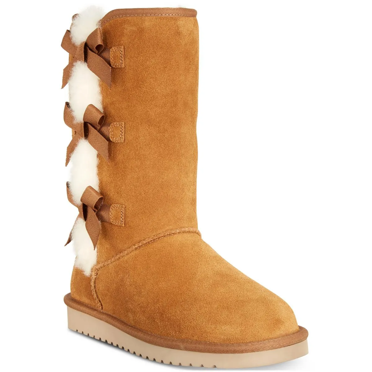 Victoria Tall Womens Suede SHEEP Fur Trim Casual Boots