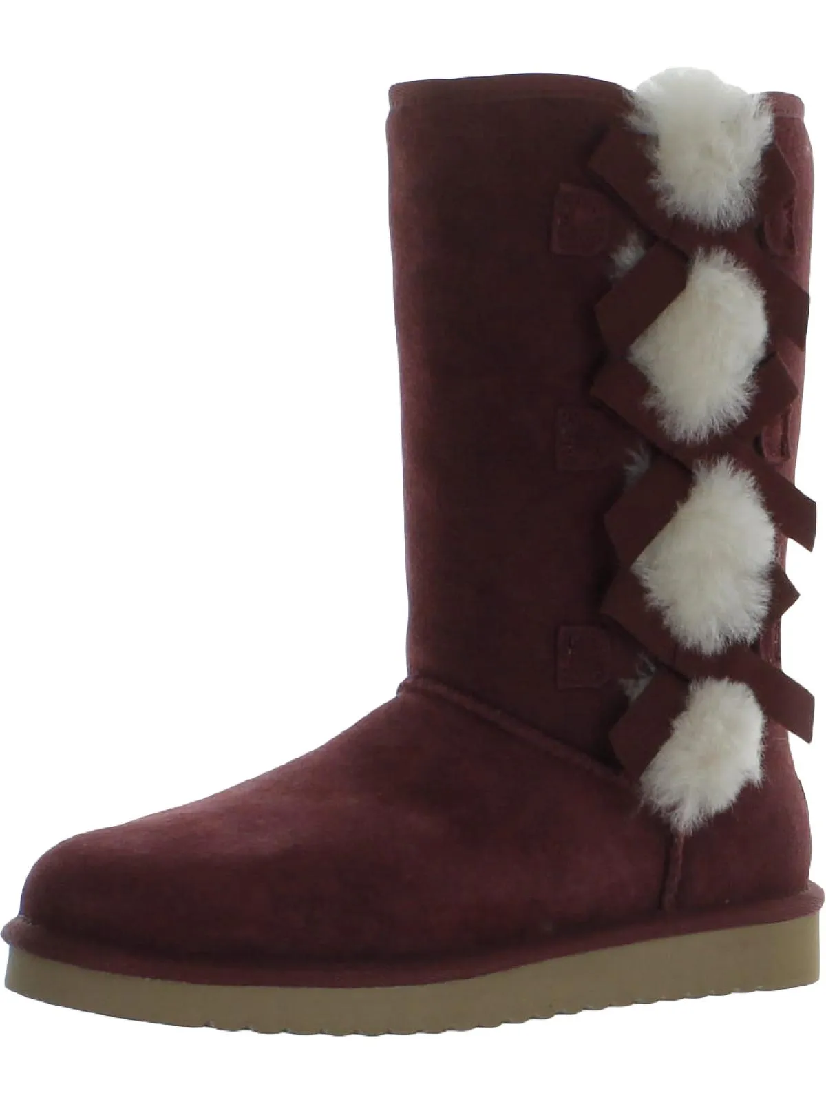 Victoria Tall Womens Suede SHEEP Fur Trim Casual Boots