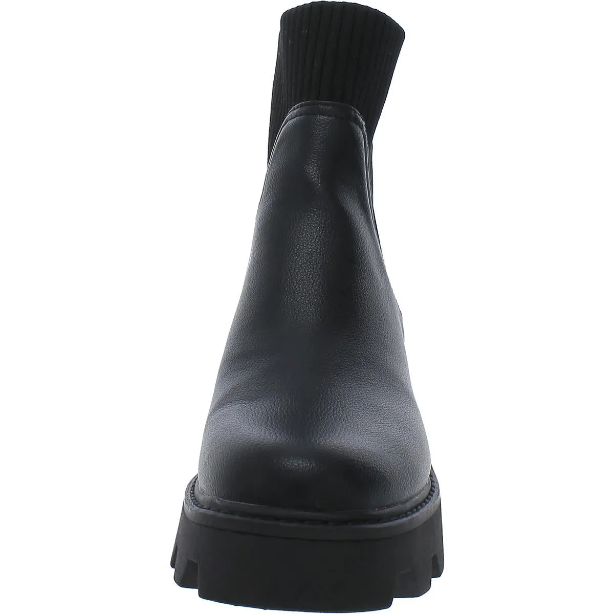 Villa Womens Faux Leather Block Heel Mid-Calf Boots