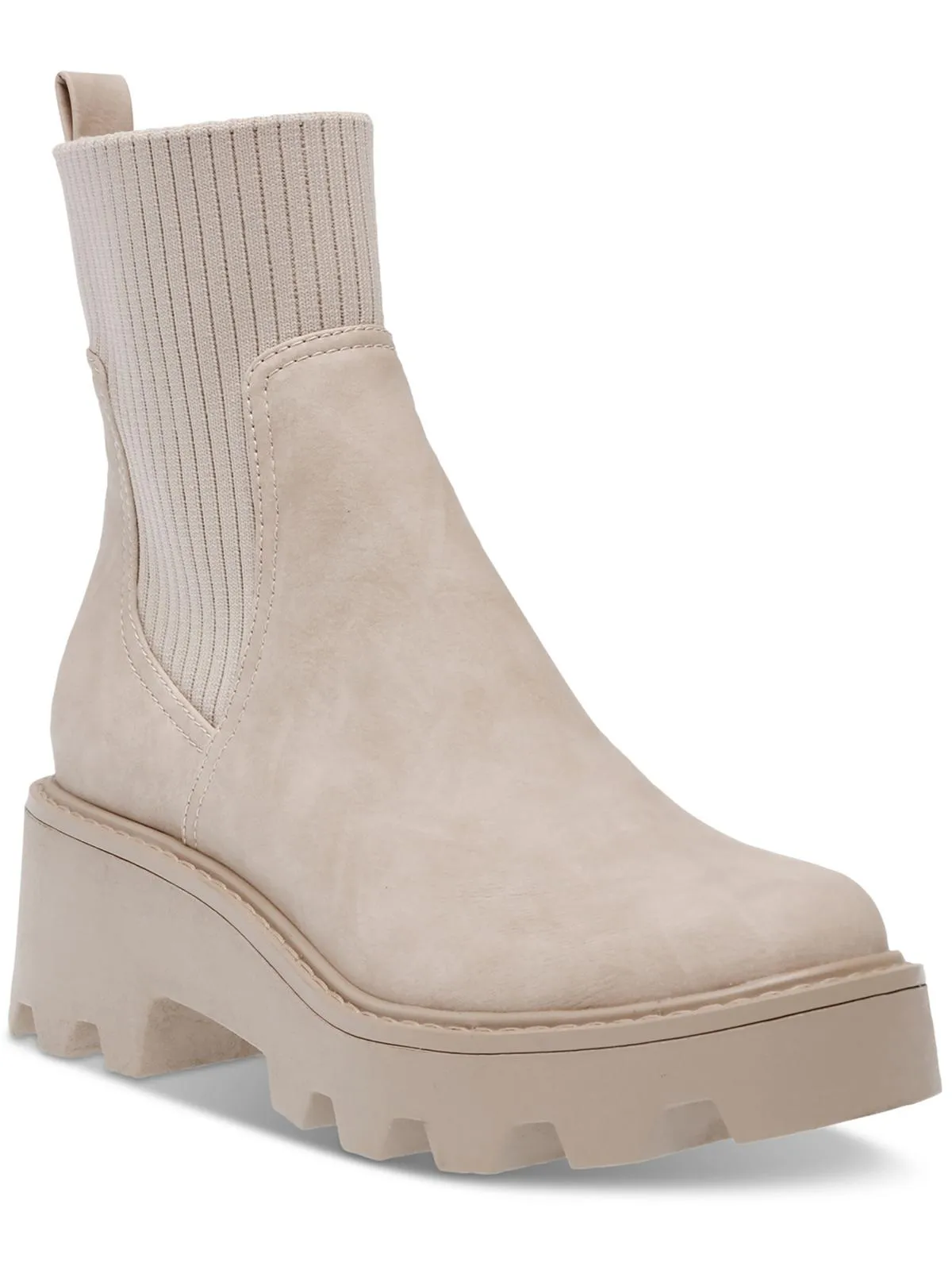 Villa Womens Faux Leather Block Heel Mid-Calf Boots