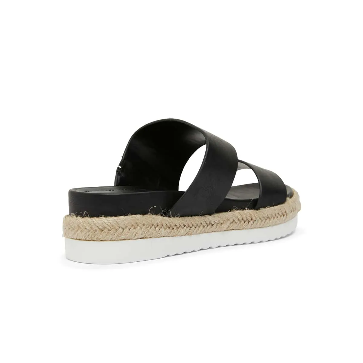 Wagon Espadrille in Black Smooth