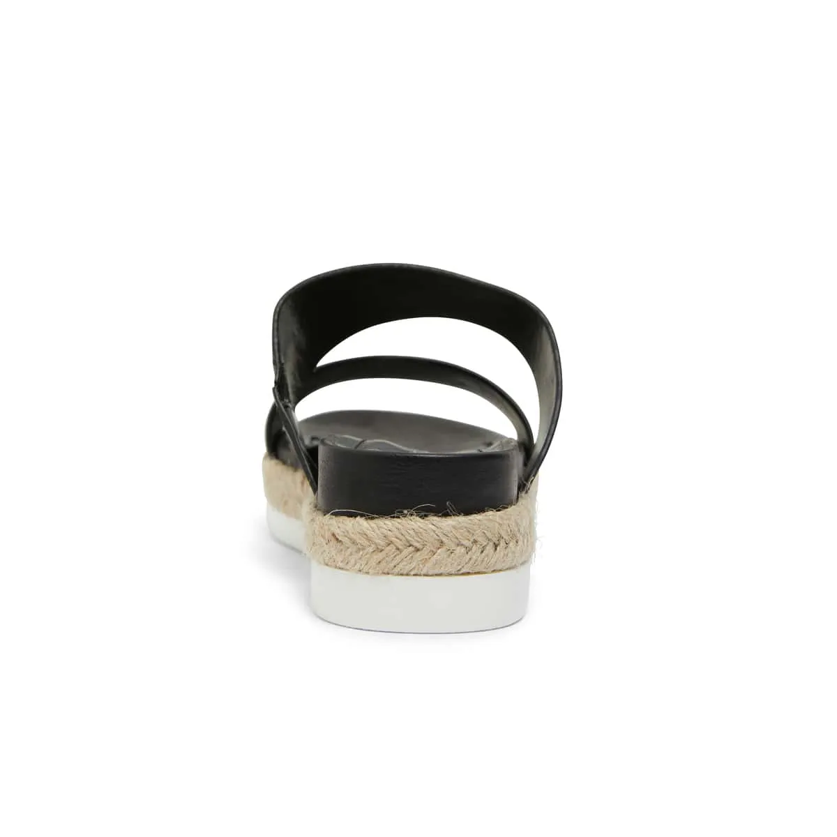Wagon Espadrille in Black Smooth