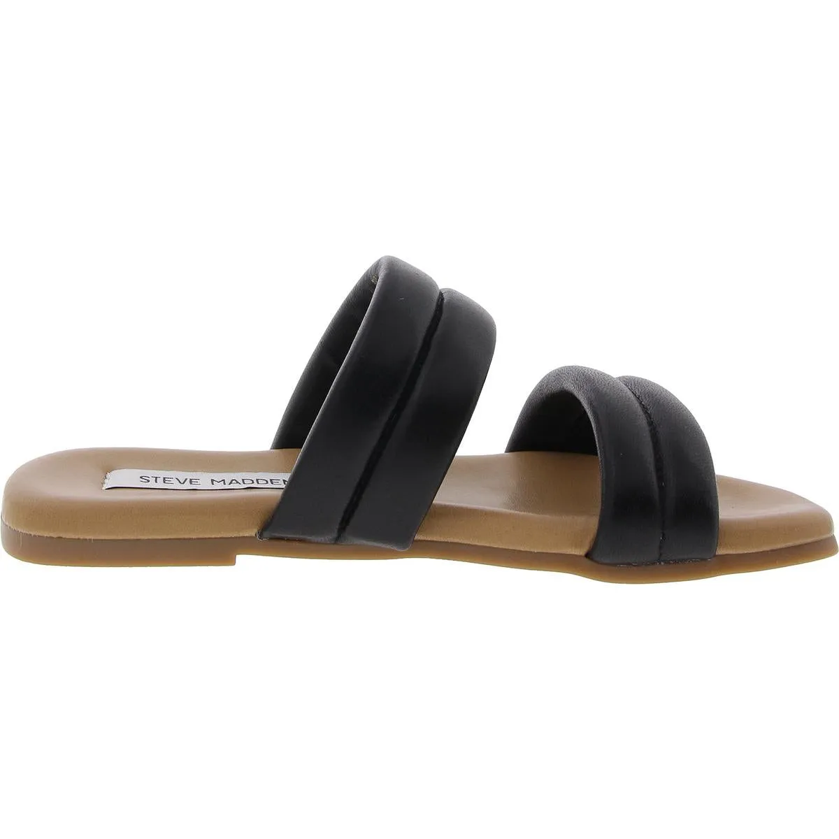 Wizen Womens Quilted Leather Slide Sandals