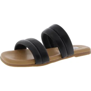 Wizen Womens Quilted Leather Slide Sandals