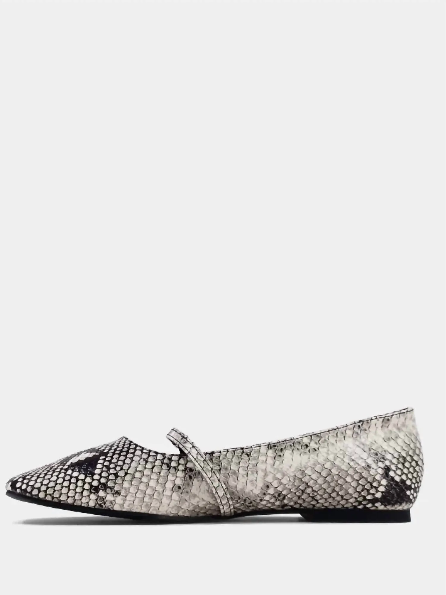 Women's Adele Ballet Flat In Black And White Snake