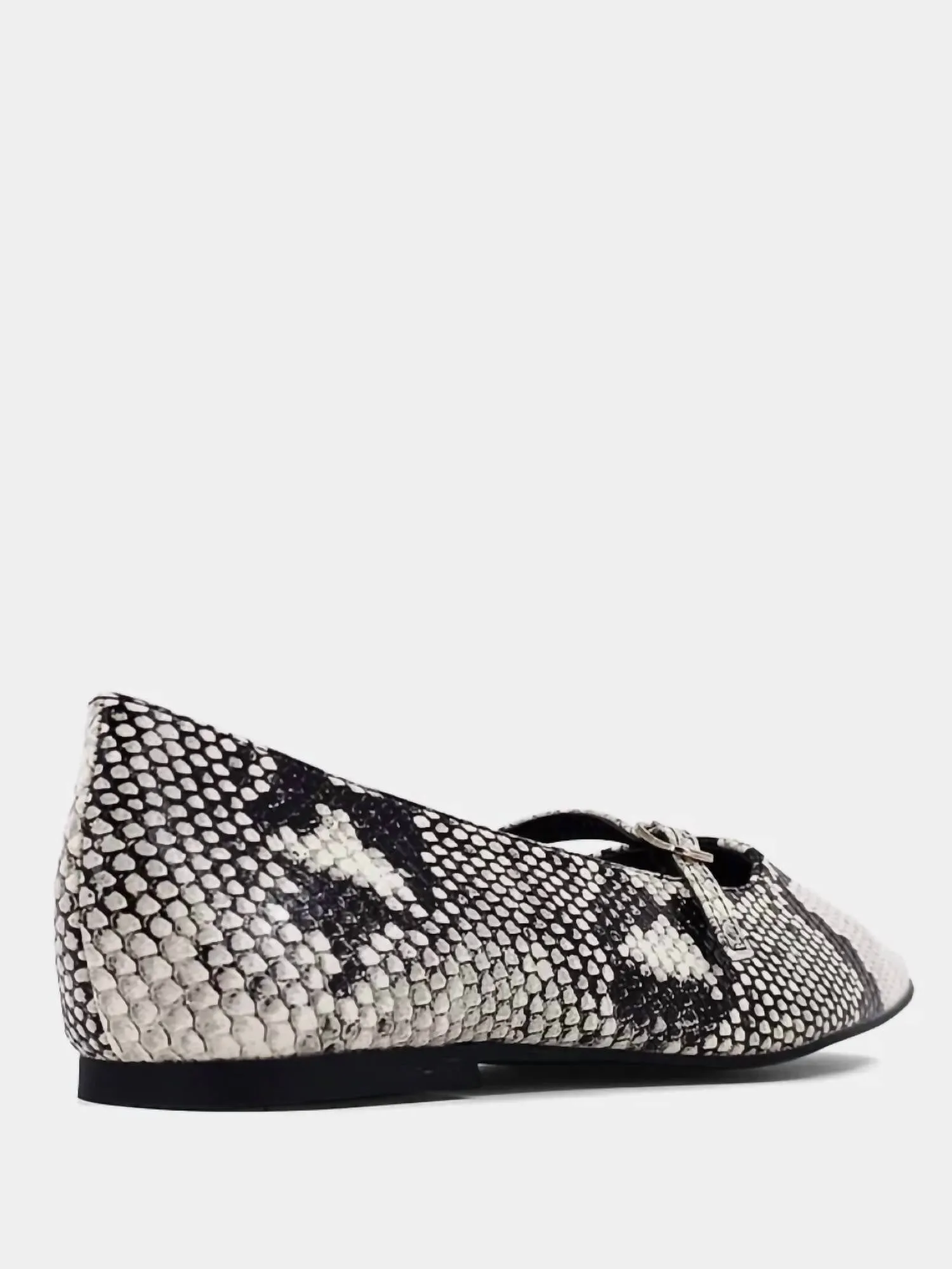 Women's Adele Ballet Flat In Black And White Snake