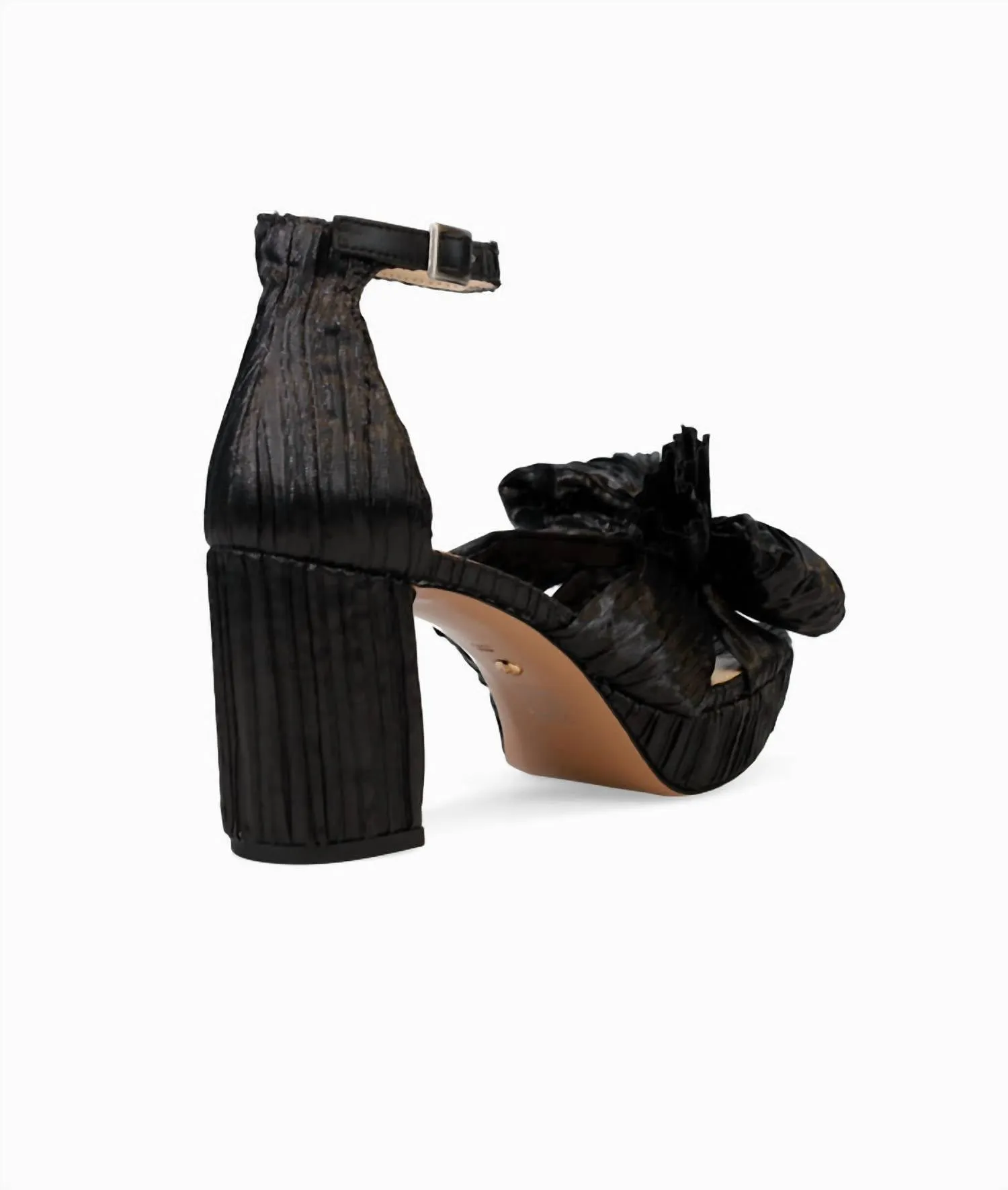 Women's Amalie Platform In Black Pleated Fabric